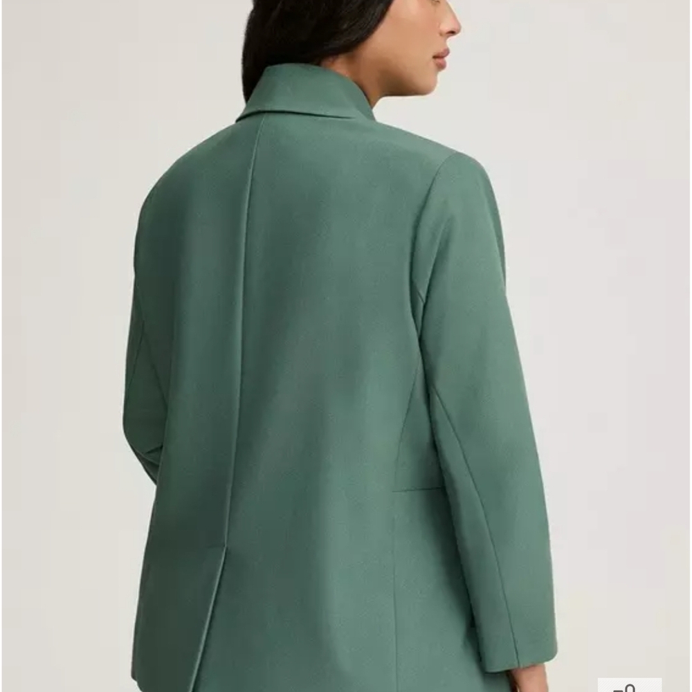 Studio Double-Breasted Teal Green Blazer - Picture 3 of 6